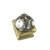 Petit Square #6 knob in light gold with silver metal details and crystal