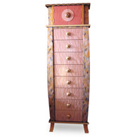 Tango Tower 8 Drawers in Light Bronze and Coral