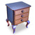Small Jitterbug End Table with Drawers in Periwinkle and Amber
