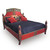 Barcelona Bed with low footboard in ruby paint finish