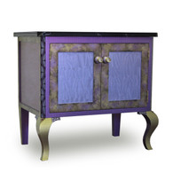 Charisma Vanity Sink Cabinet in mauve, periwinkle and jade paint finish