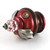 Finial Birdie in ruby and agate with silver metal details and smoke topaz crystal