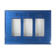 Lapis Glass Triple Decora Rocker Switch Cover 