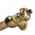 Drapery Rod finial Tiki  with matching bracket and  6' smooth wooden rod 2 " diameter in gold paint finish