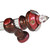 Birdie finial in ruby and agate paint finish and matching bracket with wooden reeded rod 1 3/8" diameter