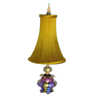 Iris Accent Lamp with Bell shade in silk Nugget