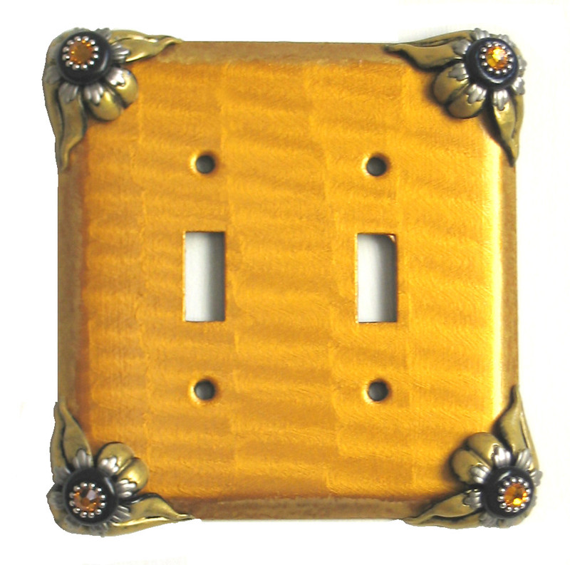 Bloomer Sunflower Double Toggle Switch Cover - Susan Goldstick