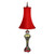 Dolly Accent Lamp with slender bell shade silk poinsettia