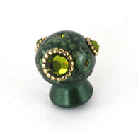 Petit Style 6 Knob emerald 1 inch diameter has special blended speckled finish. 