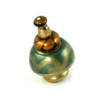 Nu Carnival Knob Emerald 1.5 Inches Diameter with gold metal accents