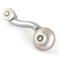 Lily EEL left PULL 4 IN.WITH 3 IN.HOLE SPAN HAS SILVER METAL DETAILS AND Swarovski CRYSTALS