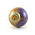 Nu Duo Knob Periwinkle 1.5 Inches Diameter with gold metal details and topaz crystals
