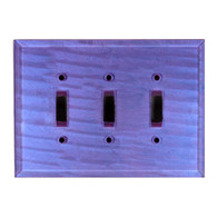 Periwinkle Glass TripleToggle Switch Cover 
