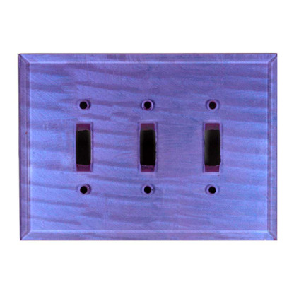 Periwinkle Glass TripleToggle Switch Cover 