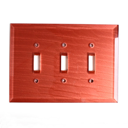 Coral Glass Triple Toggle Switch Cover 