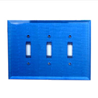 Lapis Glass Triple Toggle Switch Cover 