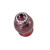 Petit Style 5 Knob ruby 1 inch diameter has special blended speckled finish and swarovski amethyst crystal