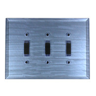 Light Sapphire Glass Triple toggle switch cover 