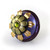 XL Iris knob 2 1/2 inches diameter with gold metal details and olivine crystal