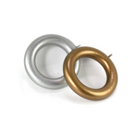 Wooden Drapery Rings in gold and silver paint finish fit rods 2 in. diameter.