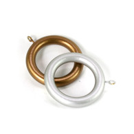 Wooden Drapery Rings in gold and silver paint finish fit rods 1 3/8 in. diameter.