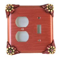 Bloomer Poppy combination duplex outlet single toggle switch cover