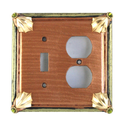 Cleo duplex outlet single toggle combo switch cover in amber