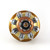 XL sunflower deep gold knob 2.5  in.diameter and 1.75 in. projection has silver metal details and topaz crystal