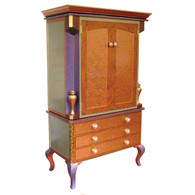 Diva Armoire 2 piece storage and media cabinet in amber and deep opal paint finish