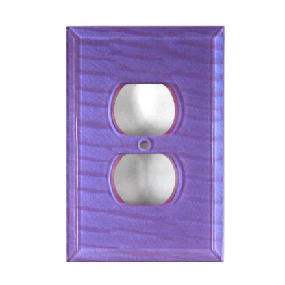 Periwinkle Glass single duplex outlet cover 
