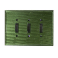 Emerald Glass Triple Toggle Switch Cover