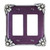 Bloomer Violet Double decora switch cover in with silver metal details and crystal.