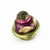 Round Tudor knob 2 inch diameter in jade, amethyst and pink with gold metal details