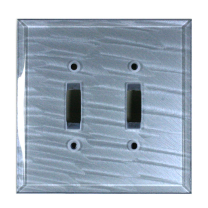 Light Sapphire Glass Double Toggle Switch Cover