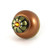 Nu Tiki Knob Amber 1.5 In. Diameter with gold metal details and topaz crystal