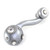 Style 6 silver Eel right pull 4 in.with 3 in.hole span has silver metal details and Swarovski crystals.