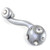 Style 6 silver Eel Left pull 4 in.with 3 in.hole span has silver metal details and Swarovski crystals.