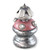 Jumbo Finial Tut in lush pink and alabaster has silver metal details and Swarovski crystals