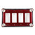 Cleo Quad Decora Switch Cover in ruby with silver metal details and crystal