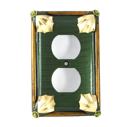 Cleo Single duplex outlet cover emerald