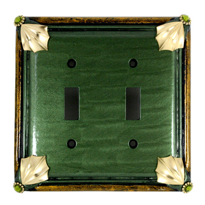 Cleo Double Toggle Switch Cover Emerald