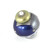 Nu Duo Knob Deep Lapis has silver painted stem to coordinate with metal accents