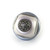 Round Tudor knob 2 inch diameter in light sapphire and alabaster with silver metal details.