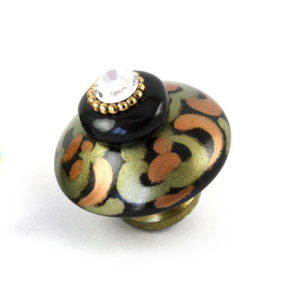 Mini Grand Tiki Gold knob 2 inches diameter has gold metal details and gold painted stem