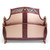 Barcelona bed mid size  footboard with paint finish in pale blush  with amethyst, coral and ruby accents