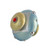 Mini Kyle Knob 2" diameter in opal and light gold with silver metal details and Siam Red crystal has gold painted stem