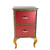 Jitterbug file cabinet in Olio finish  a combination of stained  wood and  painted artwork