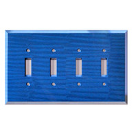 Lapis Glass Quad Toggle Switch Cover