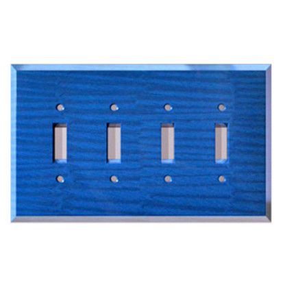 Lapis Glass Quad Toggle Switch Cover