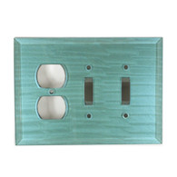 Aqua Glass Combo 2 Toggle 1 outlet switch cover